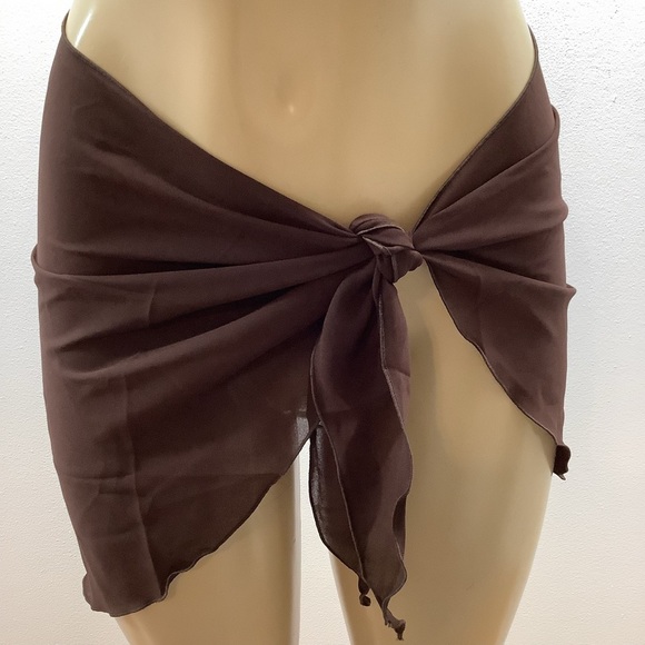 Zuliana Earth Tones Chic Sheer Sarong Wrap Skirt Bundle Of 3. New - Picture 6 of 11